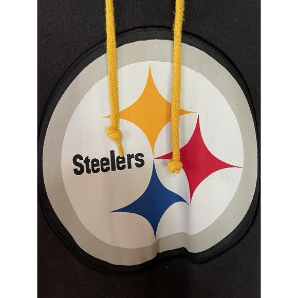 Pittsburgh Steelers Hoodie Sweatshirt Men’s L Black NFL Pullover Fleece Jacket - Picture 3 of 9